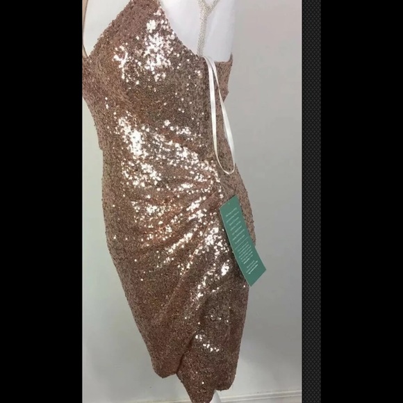 B.Smart Size 9 Cocktail sequin gold razor back - Picture 7 of 7